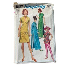 60s Simplicity 6537 Sewing Pattern Misses Size 14 Bust 34 Vintage 1966 UNCUT